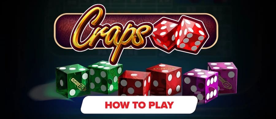 How to Play Craps text on the image with dice.