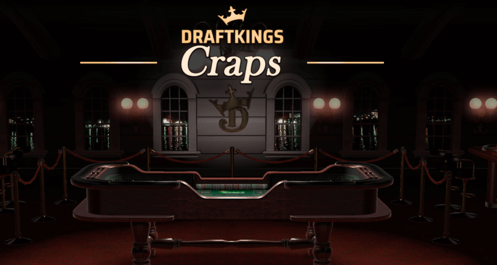 DraftKings Craps with casino on the background.