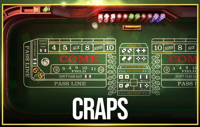 Craps playing table.